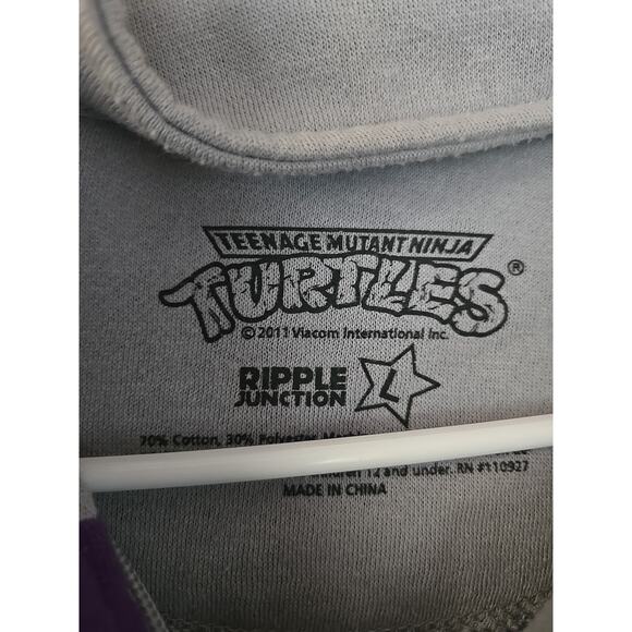 Teenage TURTLES MUTANT NINJA Men's ZIP Hoodie Jacket Grey L Ripple Junction - Picture 4 of 7